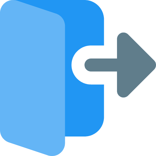 Logout go out right arrow get out icon