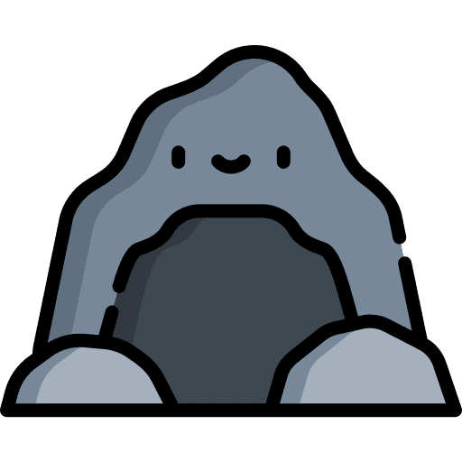 Cave rocks landscape shelter icon