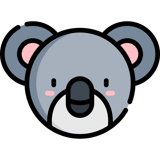 Koala wildlife zoo head icon