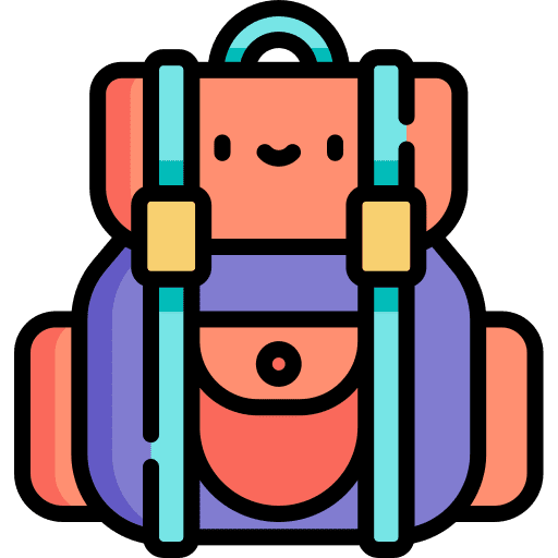 Backpack fashion luggage baggage icon