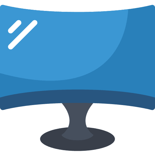 Curved monitor electronics device multimedia icon