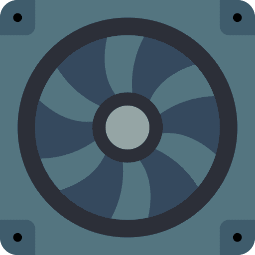 Fan cooler warm electronics icon