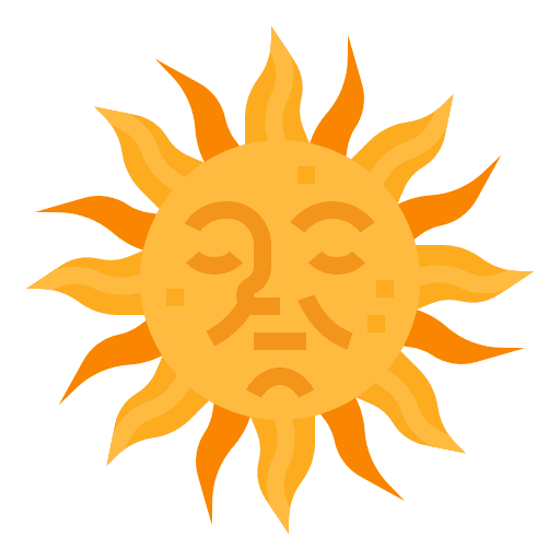 Sun element fortune mystical icon