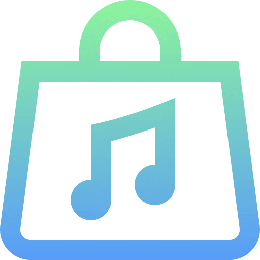 Music store app ios shopping bag music and multimedia icon