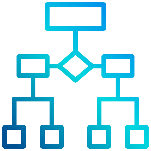 Workflow classify flow schemes icon