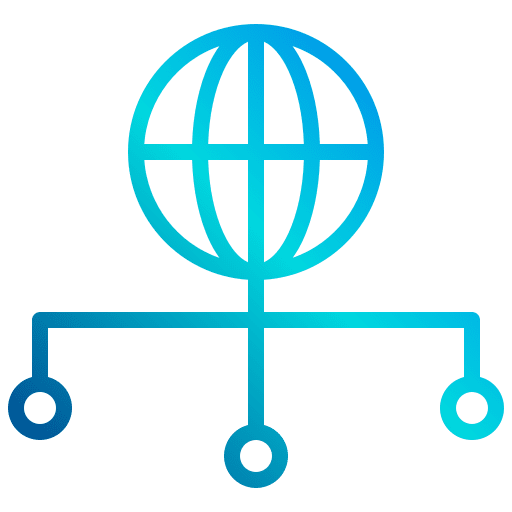 Global network internet seo and web nodes icon