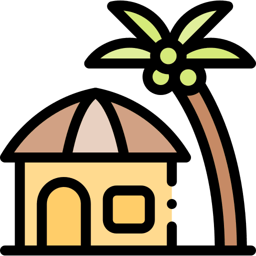 Resort travel resort beach house icon