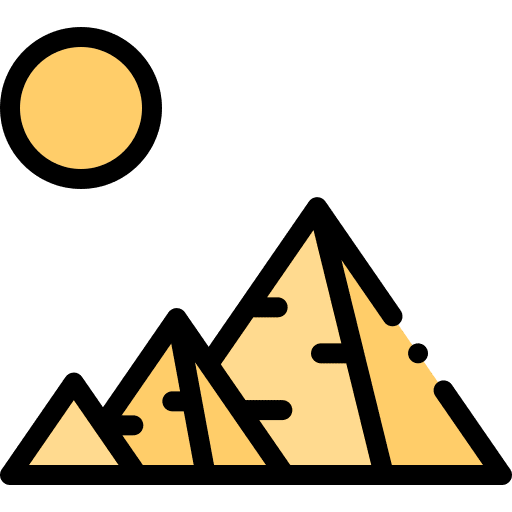 Africa giza pyramid sun icon