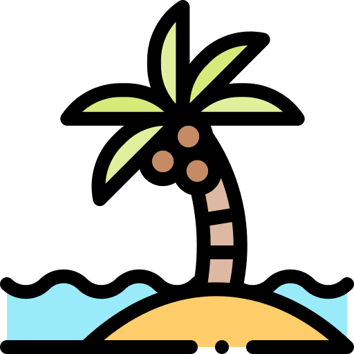 Beach palm tree beach holidays icon