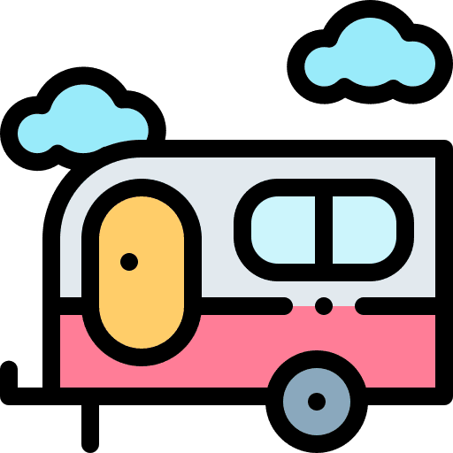 Caravan recreational vehicle trailer camping van icon