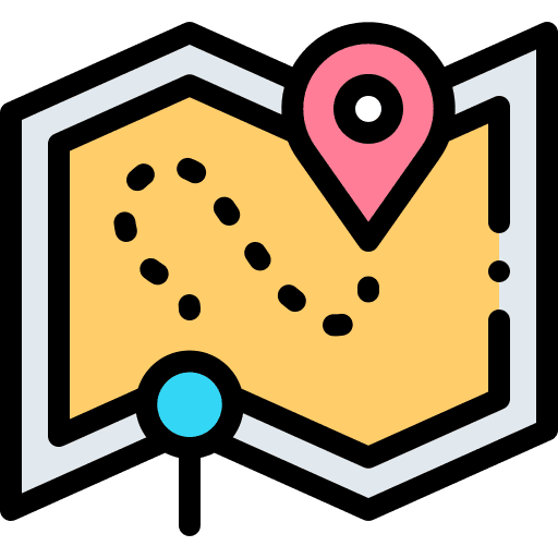 Route adventure travel map point icon