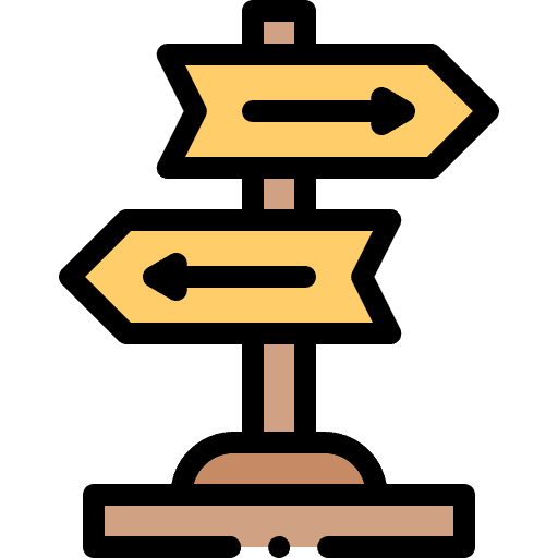 Direction signboard left direction icon