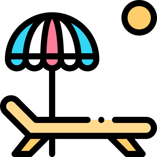 Holidays sunbed travel holidays icon