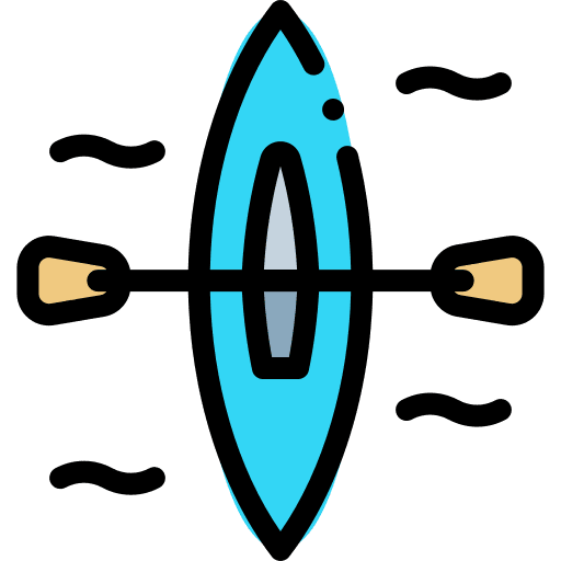 Kayak transportation rafting summer icon