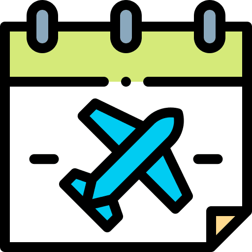 Calendar flight airplane schedule icon