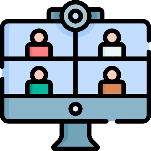 Online meeting virtual event call webcam icon