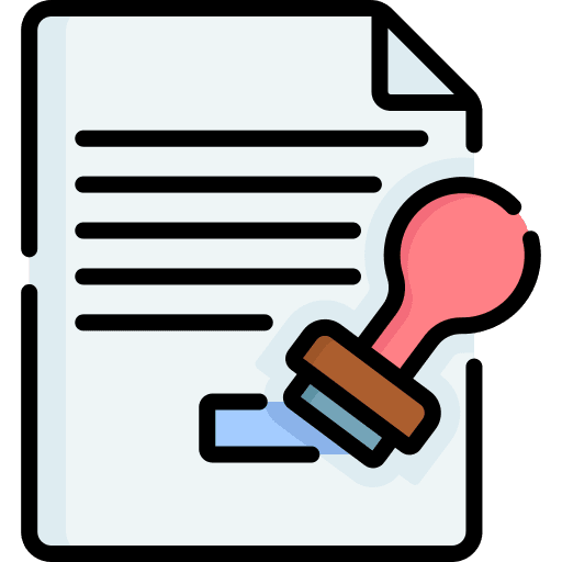 Stamp business legal document icon