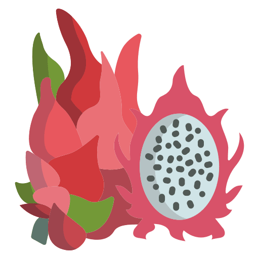 Dragon fruit vegan organic food and restaurant icon Dragon fruit vegan organic food and restaurant icon