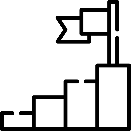 Career flag progress objective icon