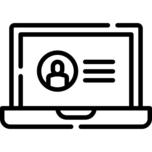 Laptop electronics user profile icon