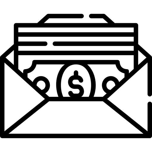Salary business and finance wage envelope icon