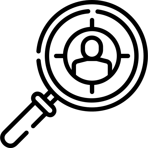 Headhunting selection process magnifying glass talent search icon Headhunting selection process magnifying glass talent search icon