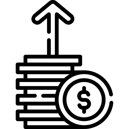 Profits business coin money icon Profits business coin money icon