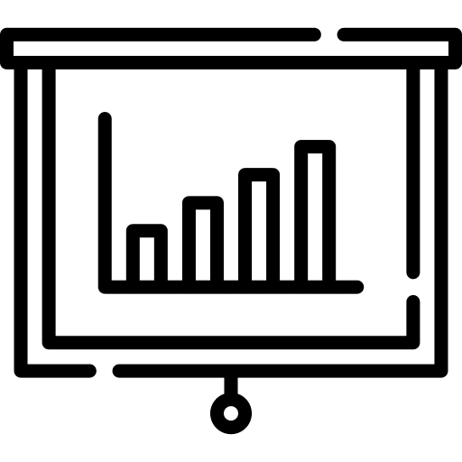 Presentation stats analysis presentation icon Presentation stats analysis presentation icon