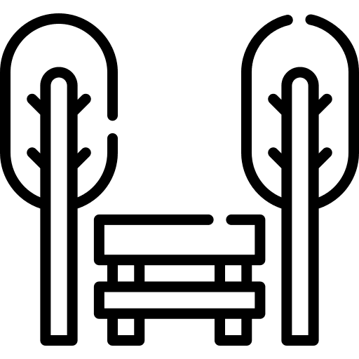 Park sitting bench natural park icon