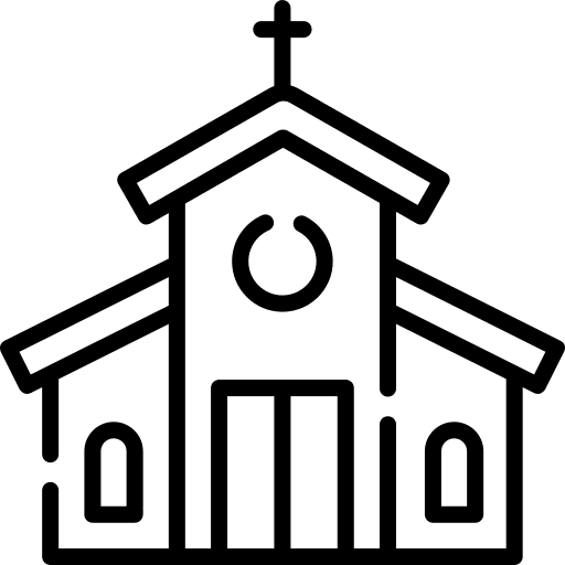 Church architecture and city belief faith icon Church architecture and city belief faith icon