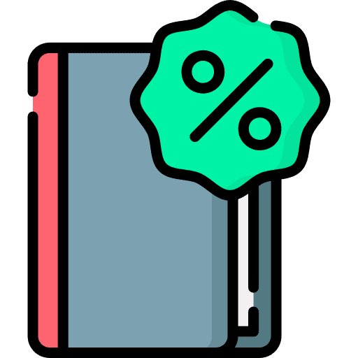 Book bargains percentage commerce and shopping icon