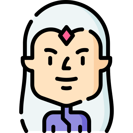 Elf character white hair elf icon