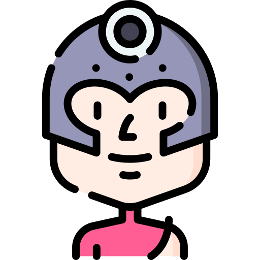Man futuristic character helmet icon