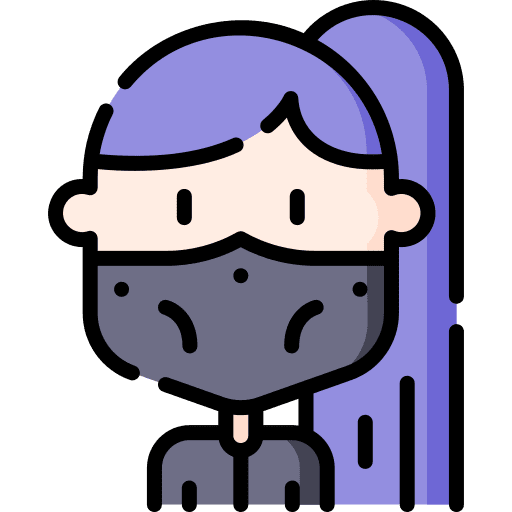 Ninja woman wear mask face mask icon