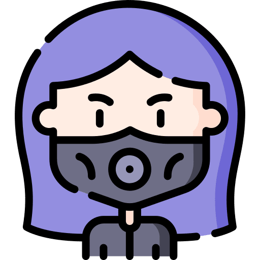Woman woman face mask gas mask icon