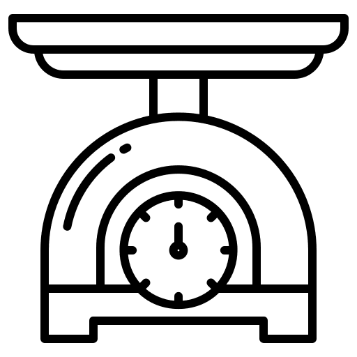 Scale balance weight side view icon Scale balance weight side view icon