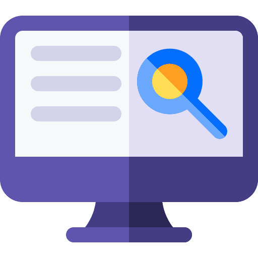 Search loupe monitor screen icon