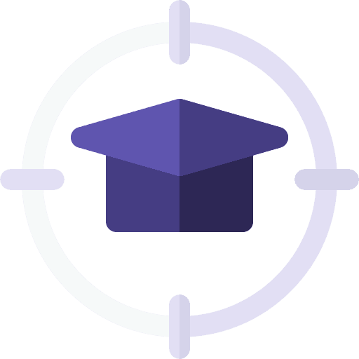 Goal target education mortarboard icon Goal target education mortarboard icon