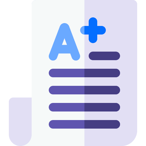 Grade test qualification score icon Grade test qualification score icon