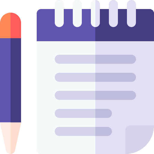 Notepad work out topics pencil icon