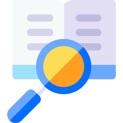 Open book search tool magnifier icon Open book search tool magnifier icon