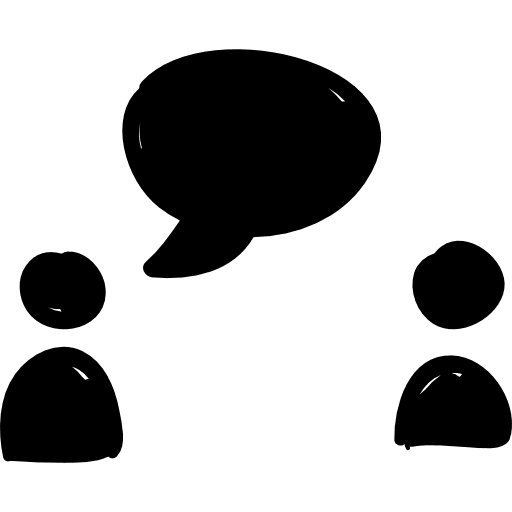 Chatting silhouettes people chat silhouette icon