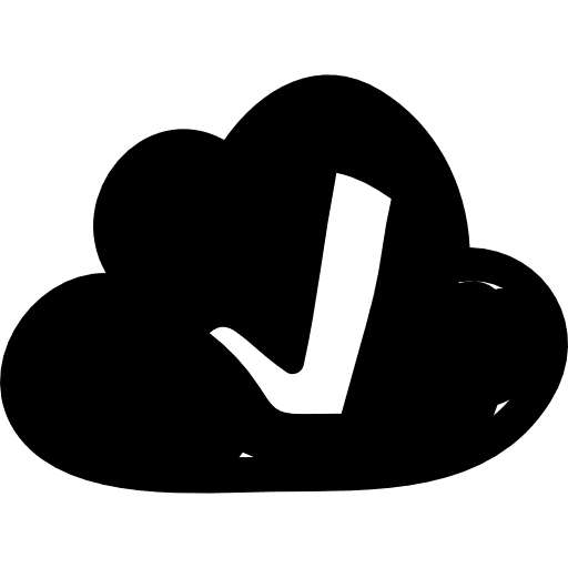 Cloud with check mark interface tick cloud icon