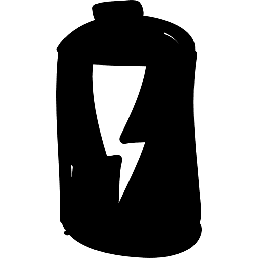 Battery with lightning electricity power energy icon