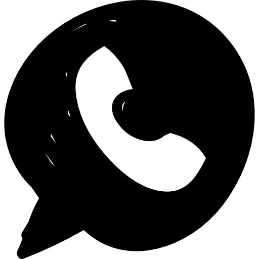 Speech bubble with phone receiver speech bubble call chat balloon icon