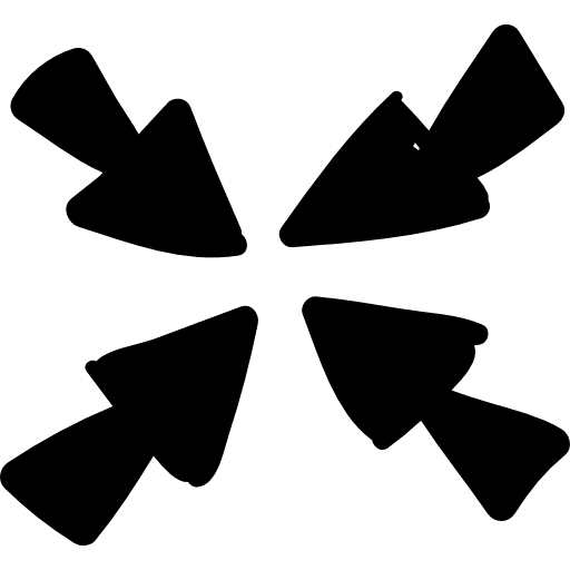 Arrows to the center arrow middle convergence icon