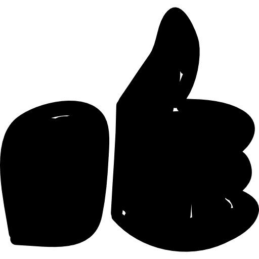 Thumb up gesture well done like button icon