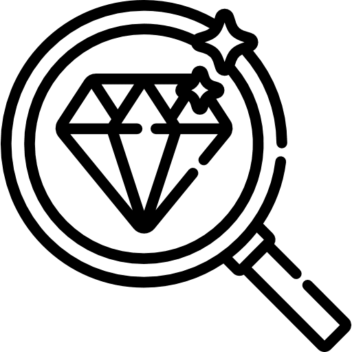 Diamond luxury worth loupe icon
