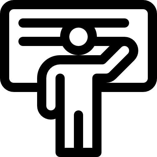 Learning presentation classroom school icon