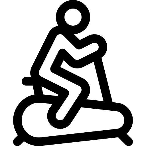 Stationary bicycle gymnast sports and competition sports icon